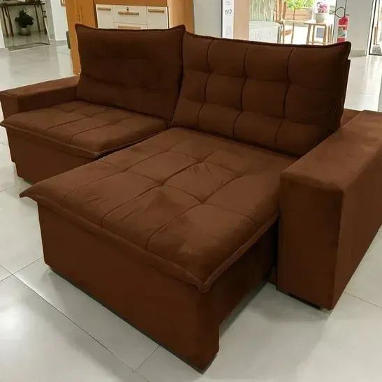Sofá retratil e reclinavel Londrina marrom