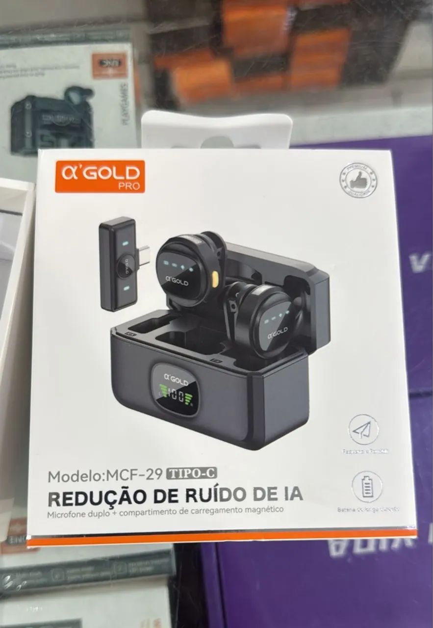 Microfone Lapela A?Gold Tipo C Sem Fio - Foto 3