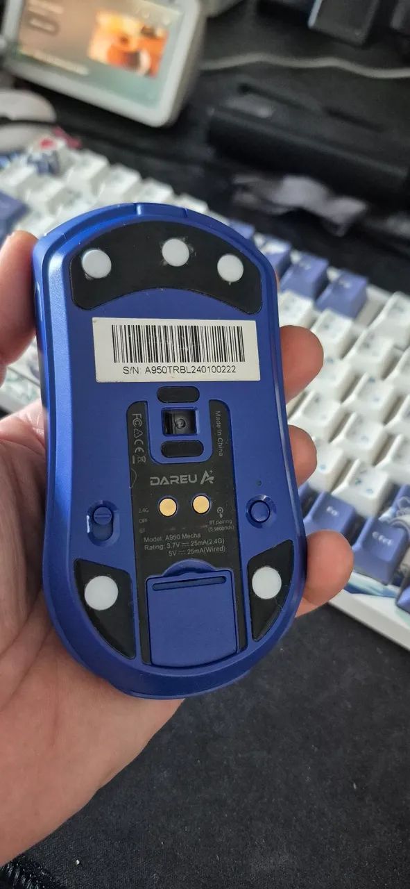 Mouse Gamer Sem Fio A950-BL Tri-mode + Base Carregamento - Foto 4