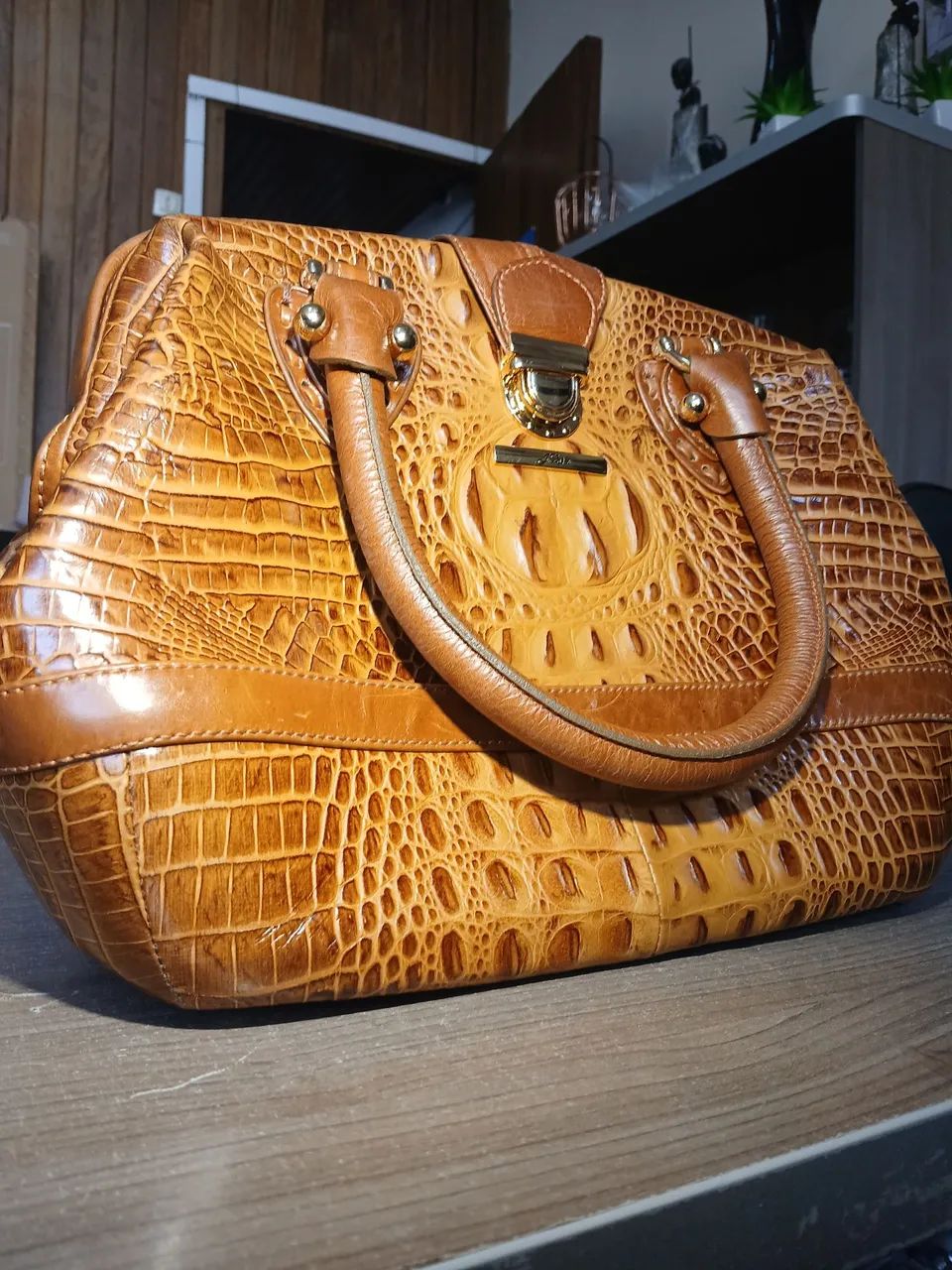 Bolsa Couro Cor Amêndoa Grande - Foto 3