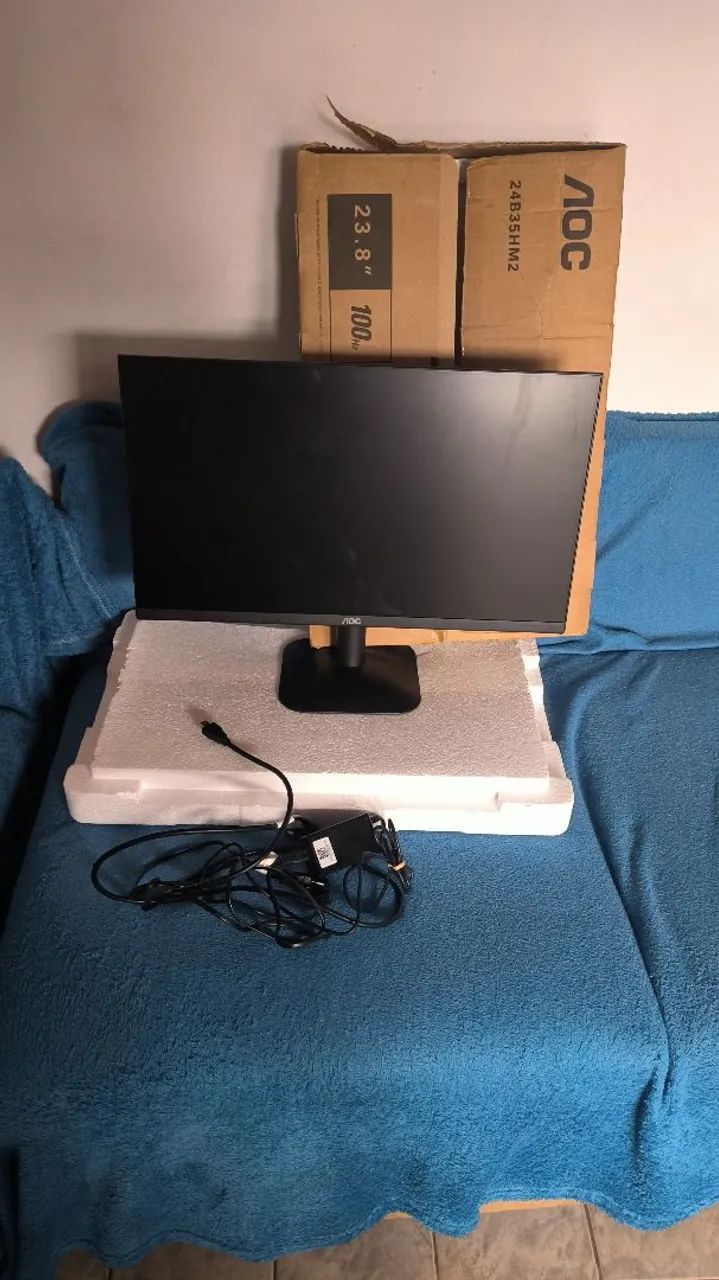 MONITOR AOC FULL HD 100HZ NOVO TROCO EM MEMORIA RAM - Foto 2