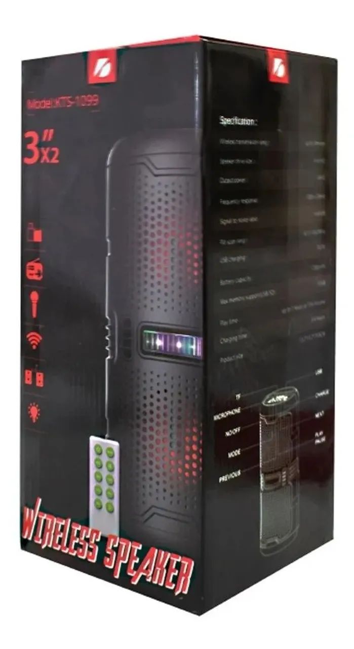 Caixa De Som Xbass Com Led Bluetooth Entrada Para Microfone<br> - Foto 5