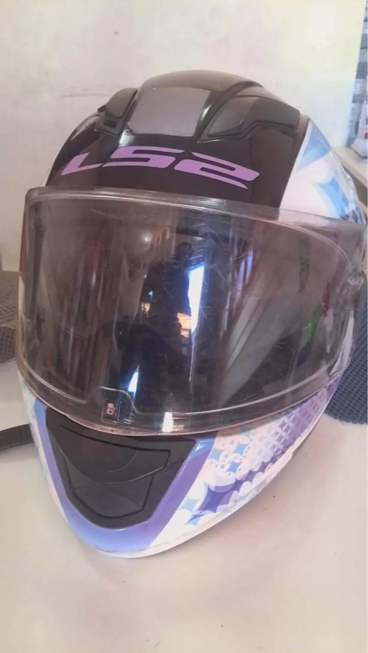 CAPACETE LS2 CLASSIC XDRON CYAN ROSA - Foto 2