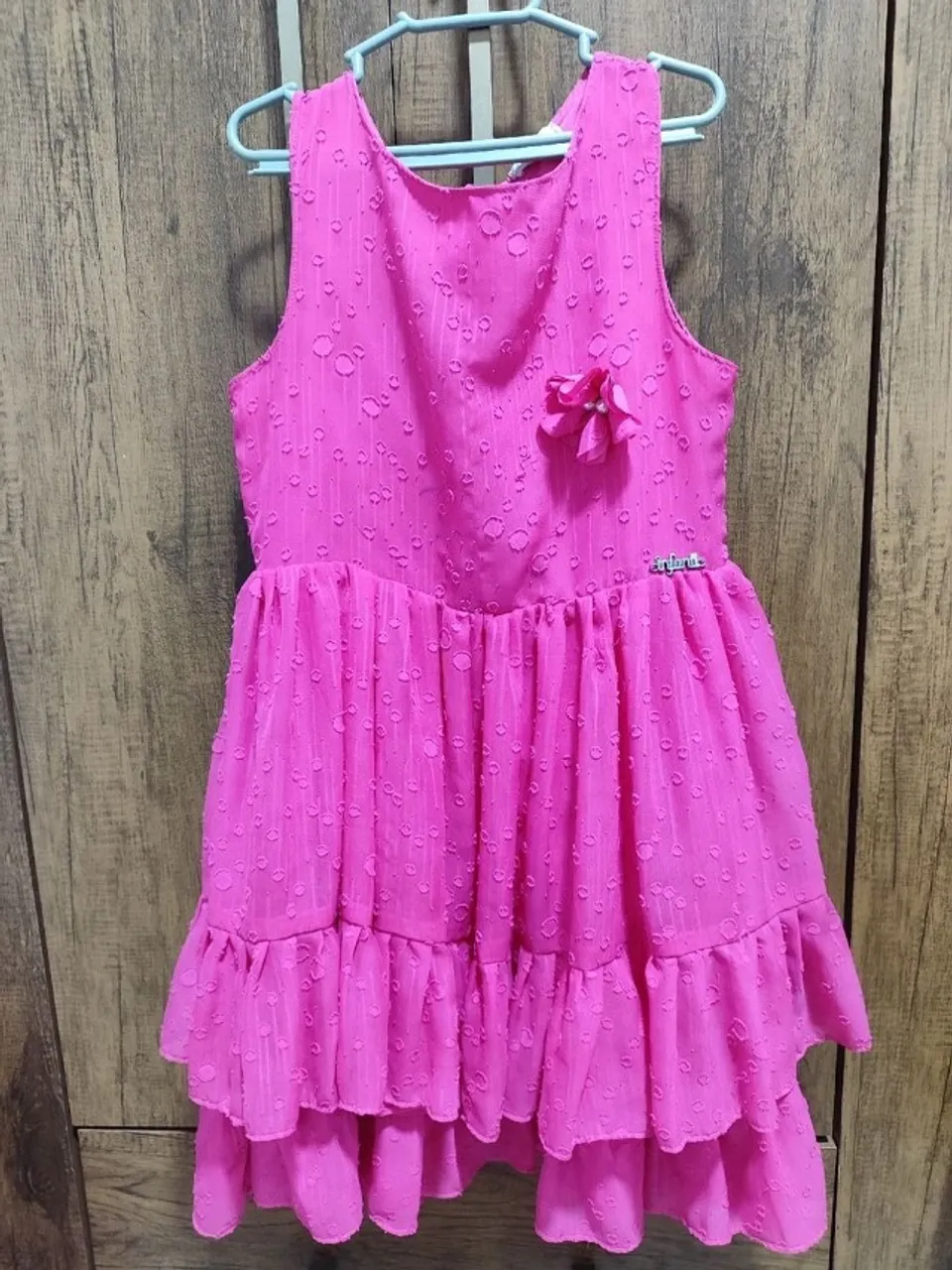 Vestido de festa infantil rosa pink 4 Infanti