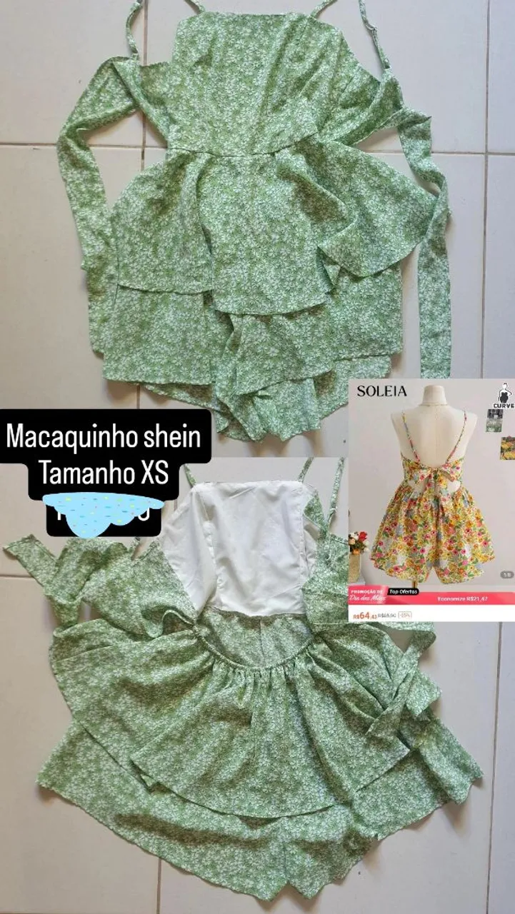 Macaquinho Verde Shein PP