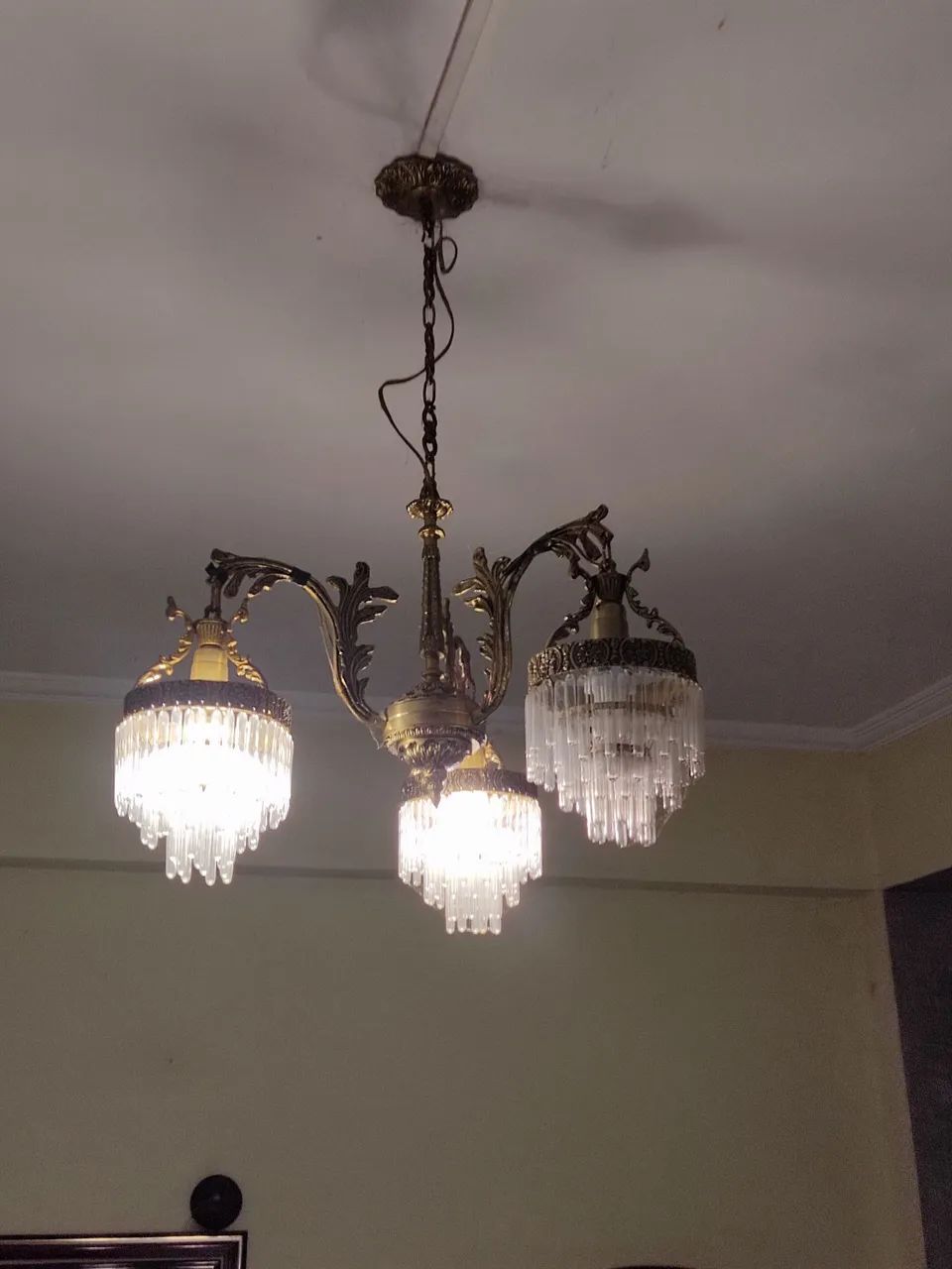 Lustre de bronze e cristal  - Foto 3