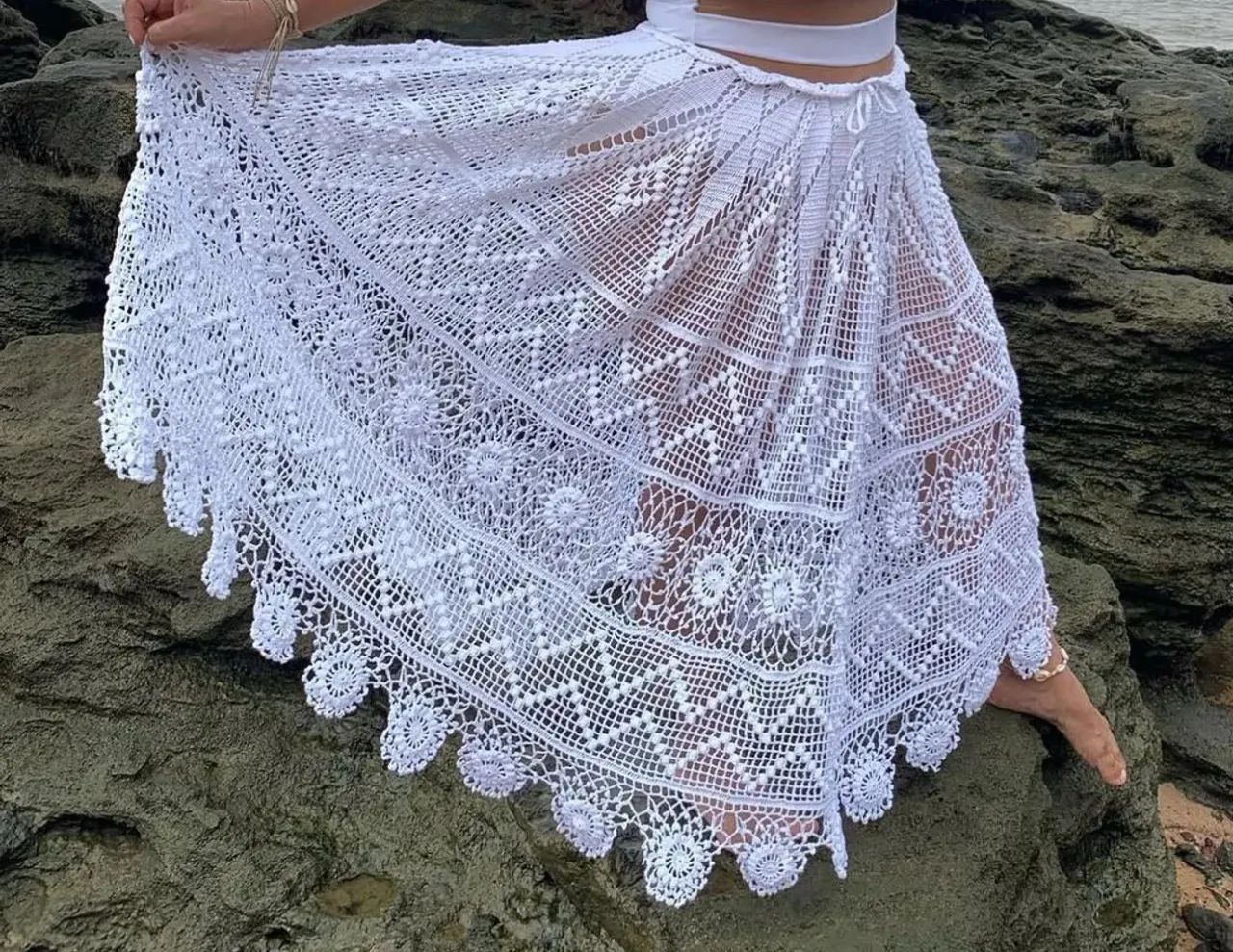 Saia longa de crochê  - Foto 3