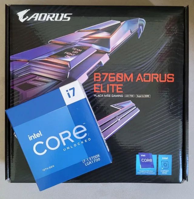 Intel Core I7 13700k + Placa Mae B760M AORUS ELITE