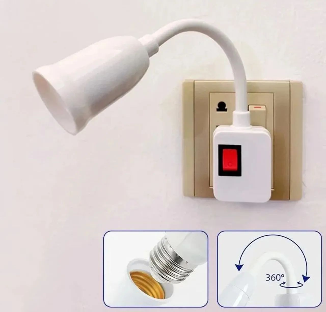 Soquete para lâmpada com interruptor 