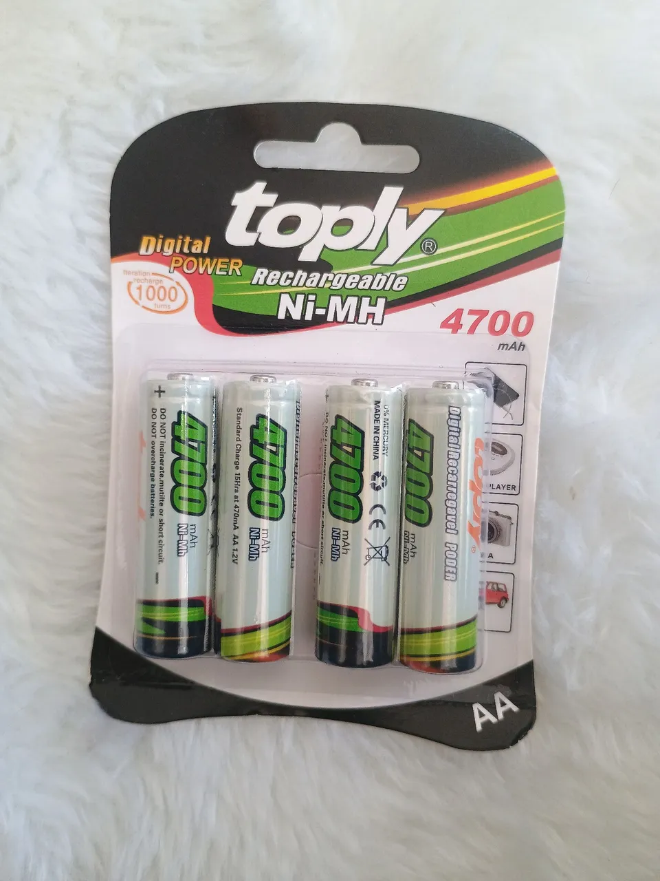 Pilhas Recarregáveis AA Toply 4700mAh - Digital Power