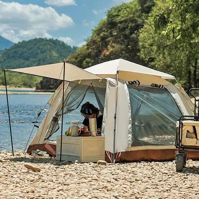 Barraca Camping Iglu De Acampamento Trilhas 4 Pessoas Cor Cinza - Foto 3