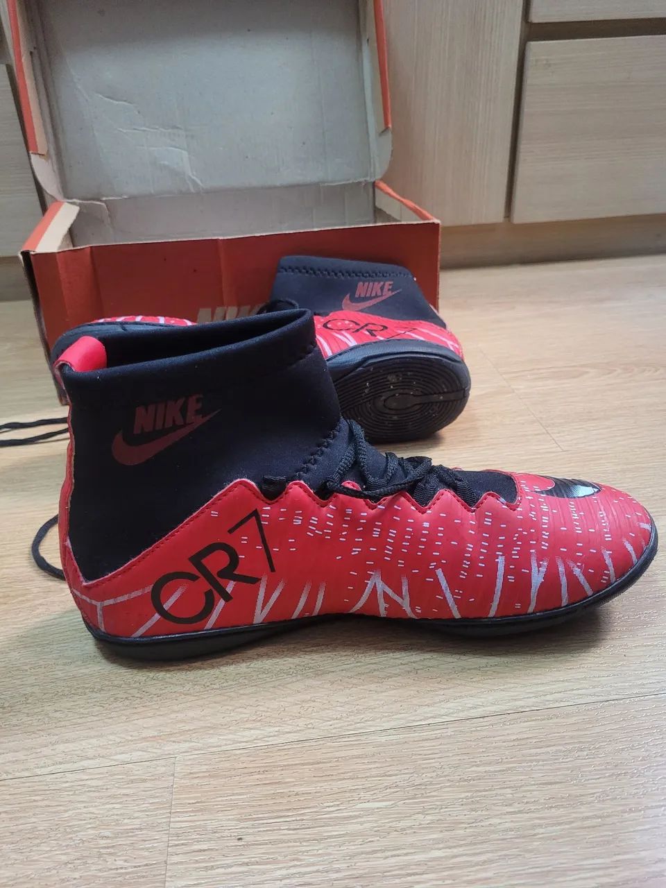 Cano Alto Chuteira Cristiano Ronaldo Cr7 Chuteira Cano Alto Mercurial  Chuteiras De Botinha Do Cr7