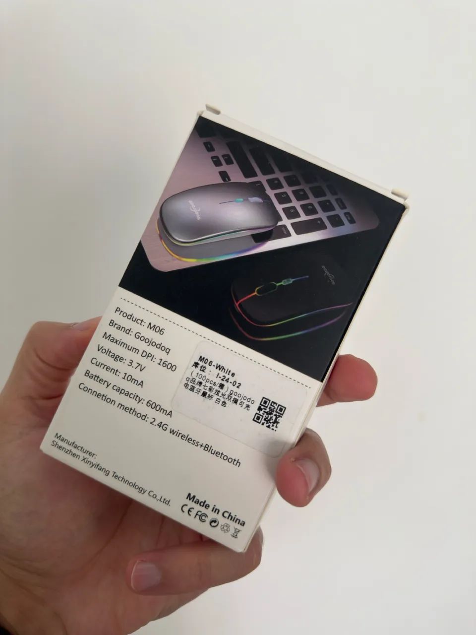 Mouse sem fio Goojodoq USB e Bluetooth - Branco RGB - NOTEBOOKS e TABLETS - Foto 2