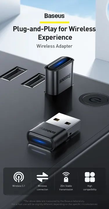 Adaptador Bluetooth Baseus 5.1 usb para Pc - Foto 2
