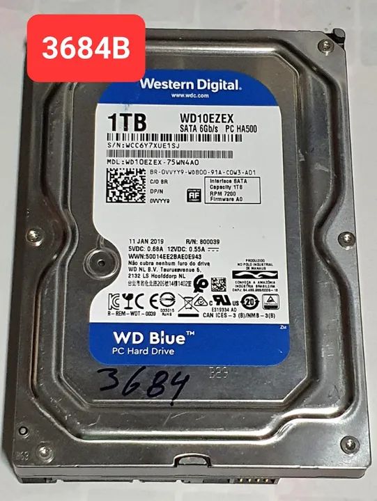 Placa HD 1 Tb Wd10ezex-75wn4a0 - Cod. 3684b