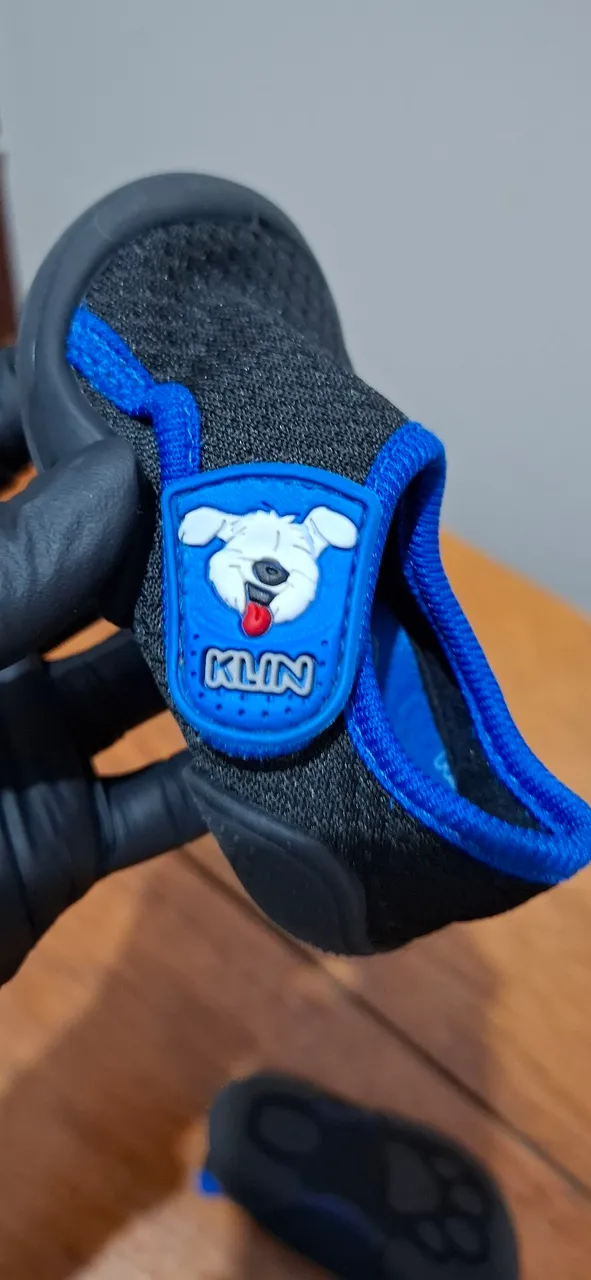 Tênis Infantil Klin Azul com Detalhe de Cachorro