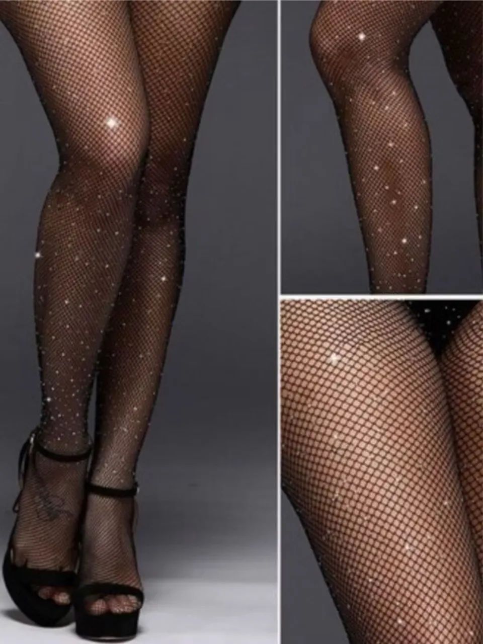 Meia calça arrastão com brilho/Strass  - Foto 5
