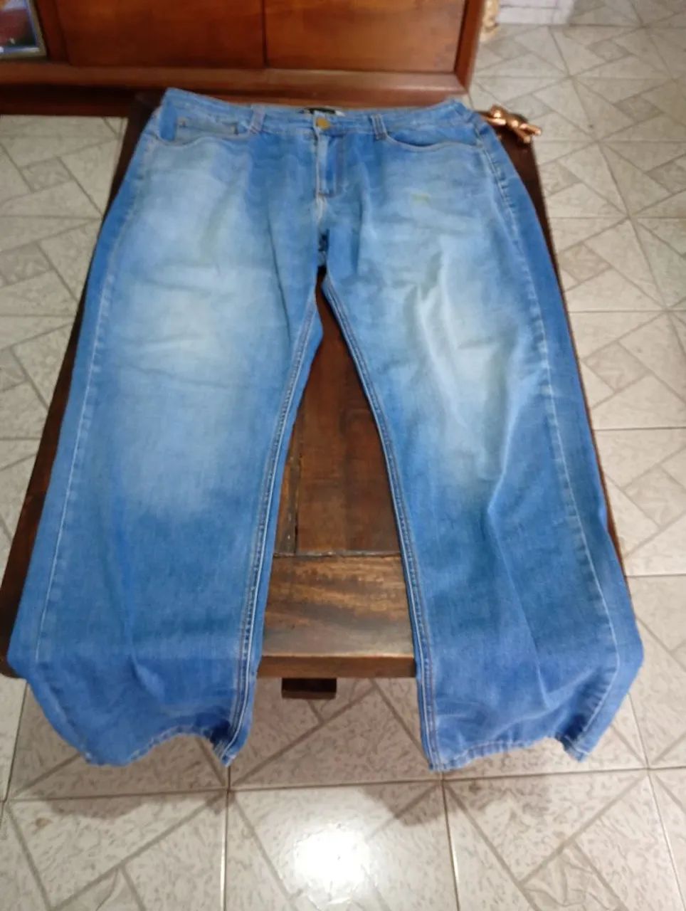 Calça Jeans Azul HERING 46  Elastano - Foto 4