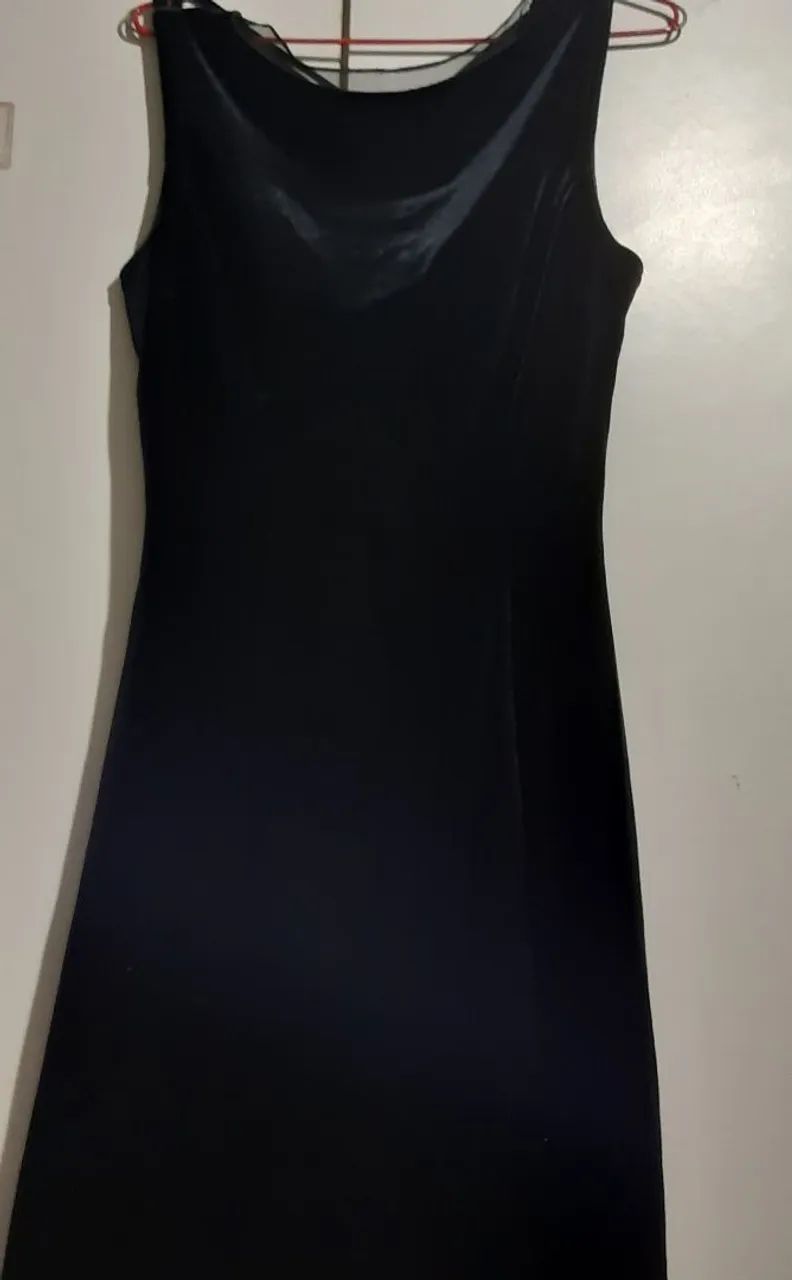 Vestido preto de veludo M - Foto 3