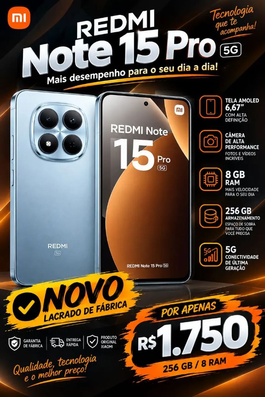 Redmi note 15 pro 5g Black  8GB /256 rom
