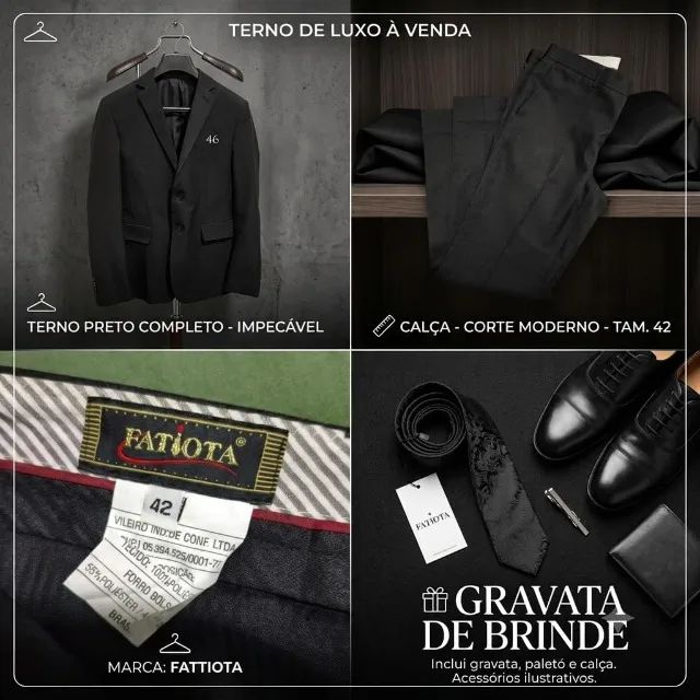 Terno completo preto Slim