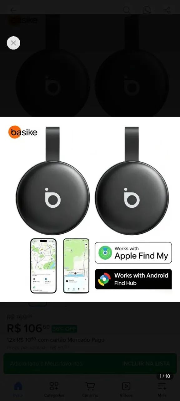 Basike Mini Localizador Smart Tag Rastreador GPS Compatível iPhone Apple Find My e Android - Foto 4