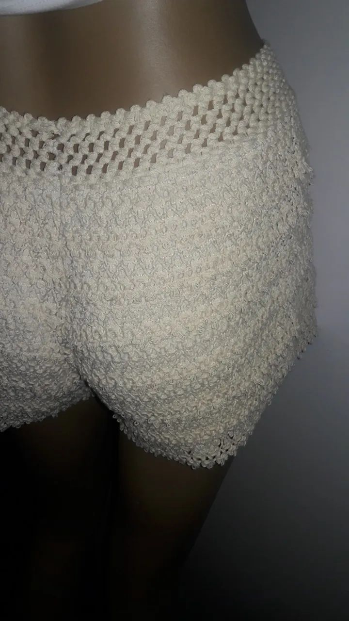 Shorts Bermuda Crochê P Novo - Foto 4