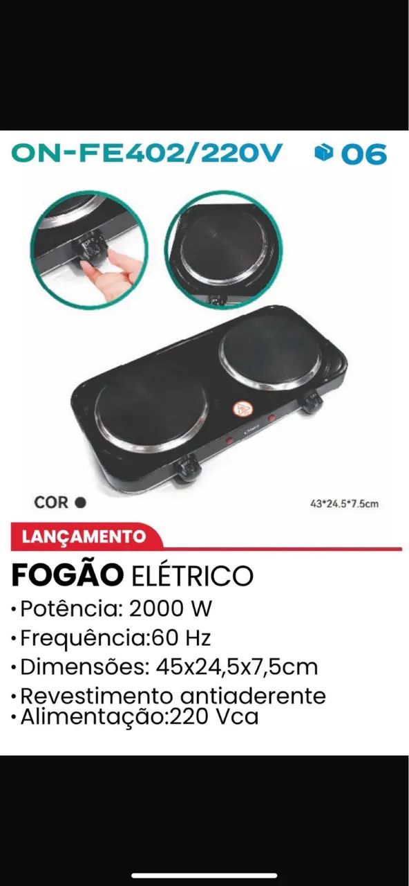 FOGÃO ELÉTRICO ? Potência: 2000w