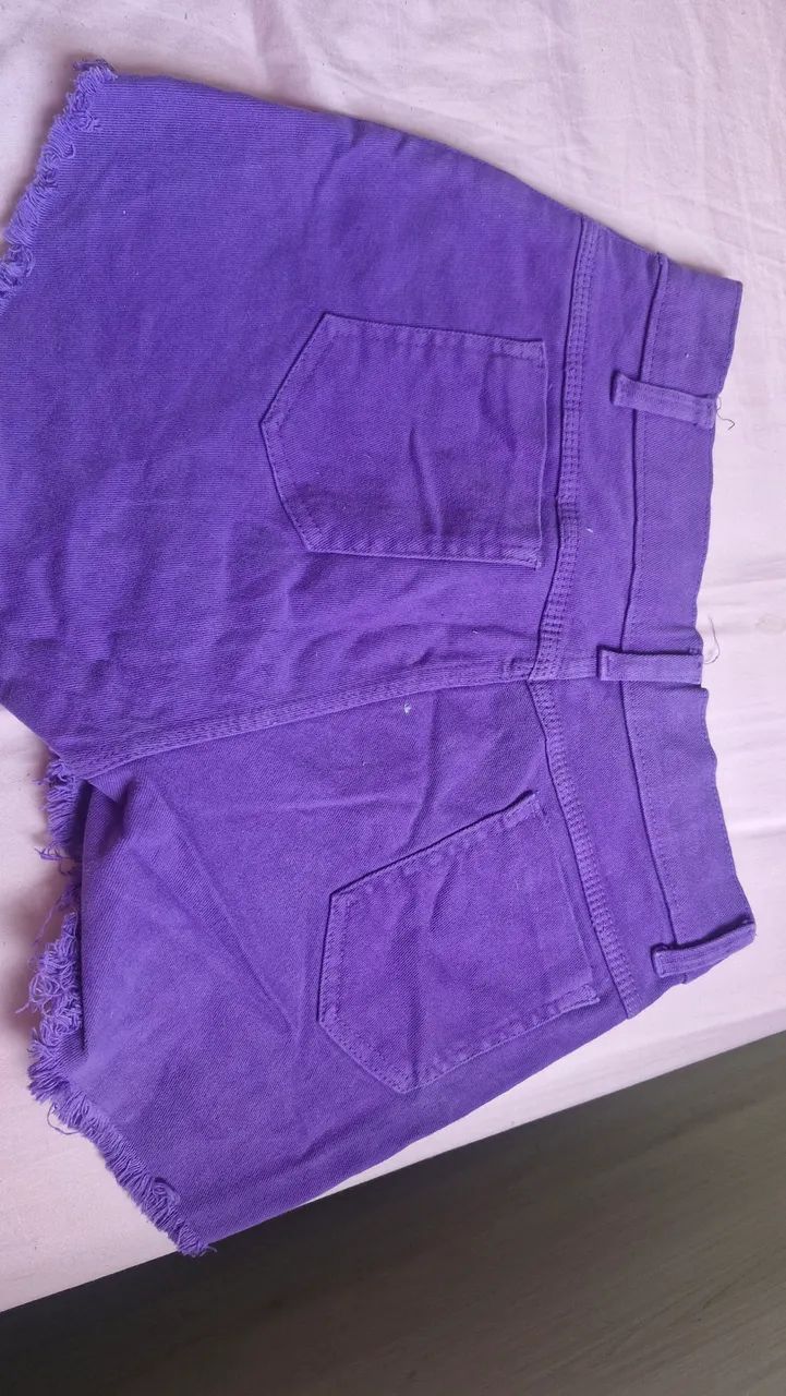 Shor jeans roxo - Foto 2