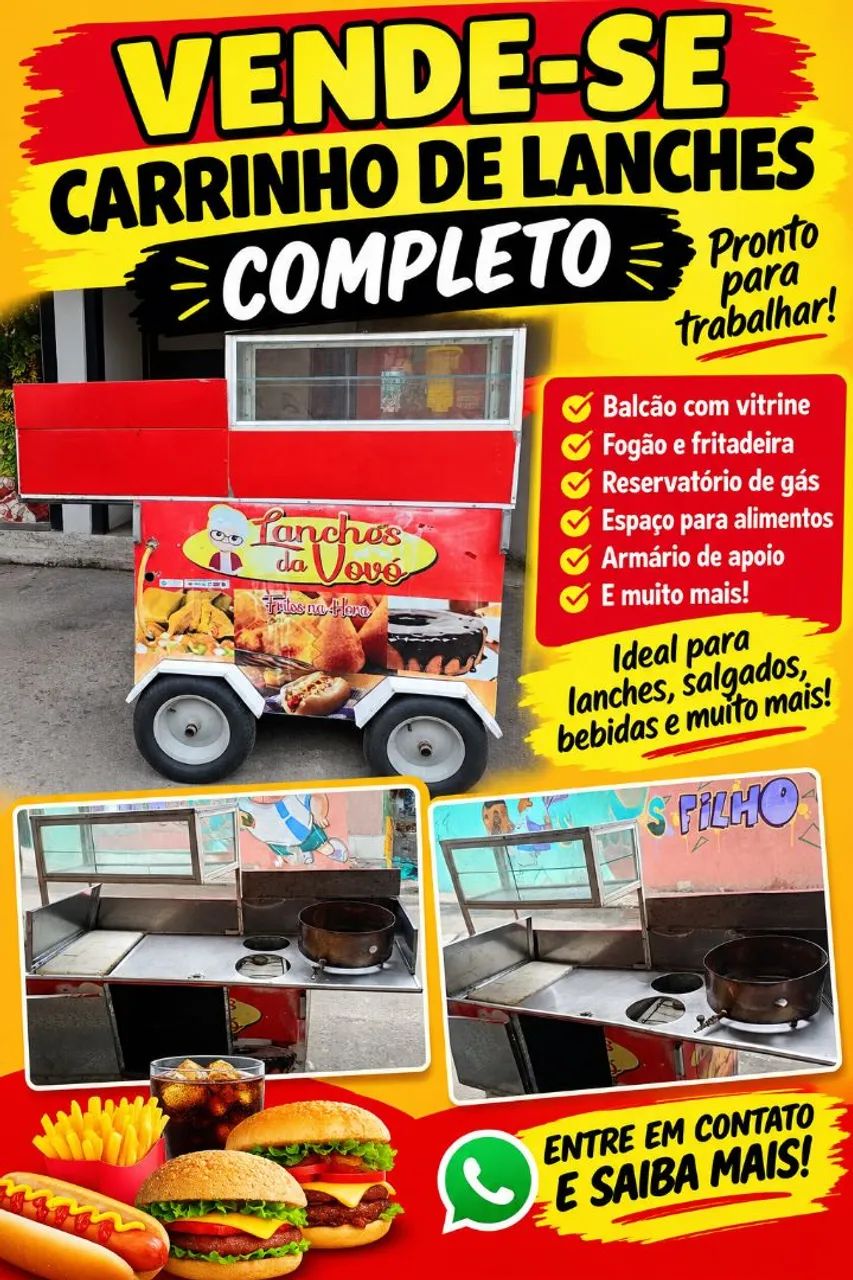 Vende-se carrinho de lanches em perfeito estado