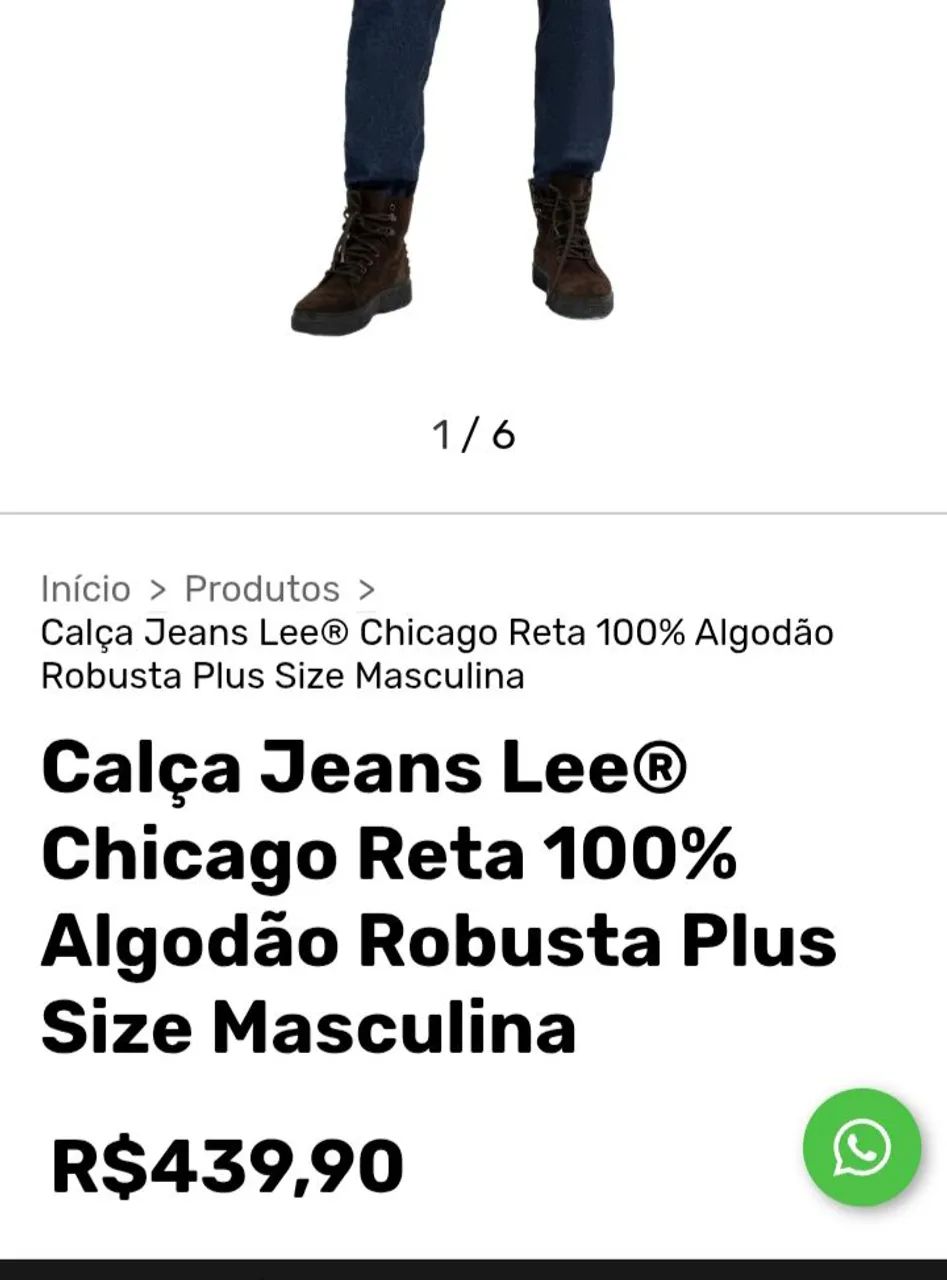 Calça Lee masculina plus size 54 - Foto 5
