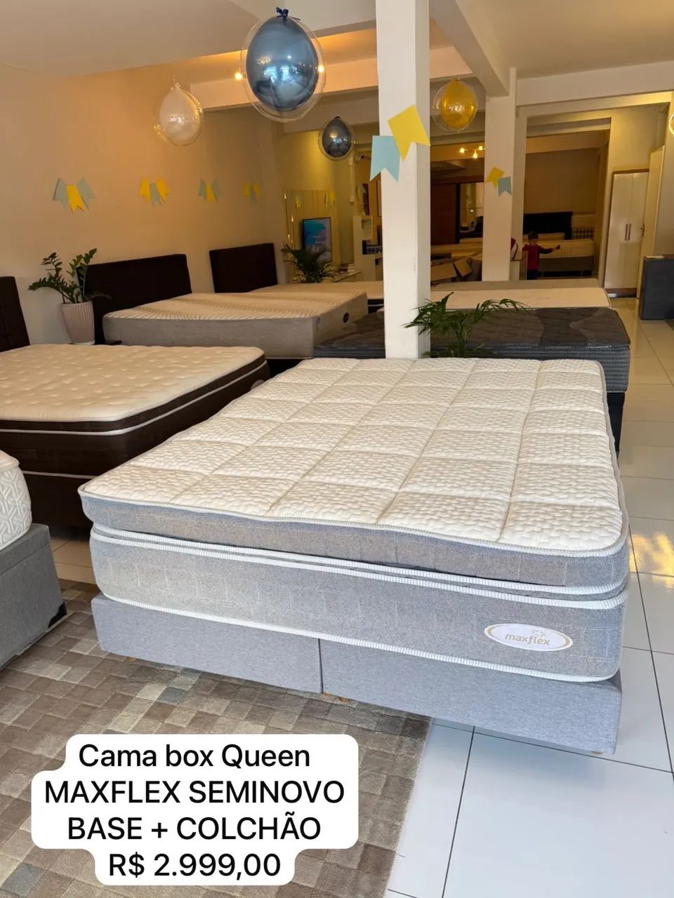 Cama box QUEEN MAXFLEX SEMINOVO - Entrega grátis! 