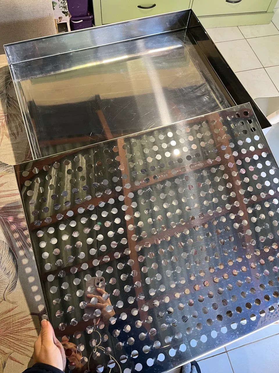 Bandeja Separadora De Milho Inox Para Pipoca Gourmet 60x50cm - Foto 2