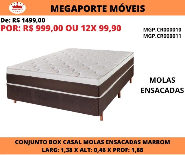 Conjunto Box Casal Molas Ensacadas Cristal  - Foto 2
