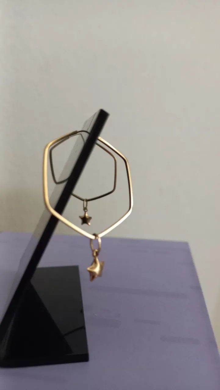 Par de pingentes em ouro 18k. - Foto 2