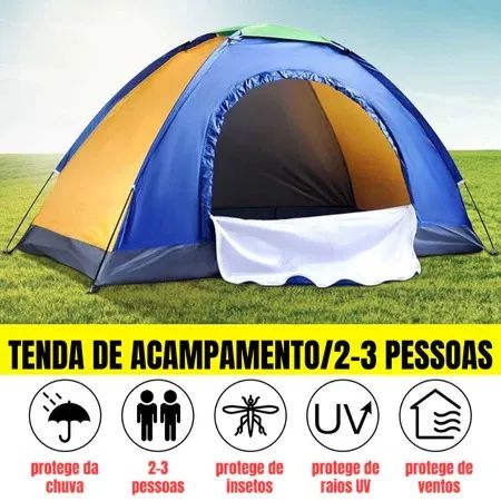 barraca de acampamento 2/3 e 3/4 pessoas montagem fácil barraca camping - Foto 2