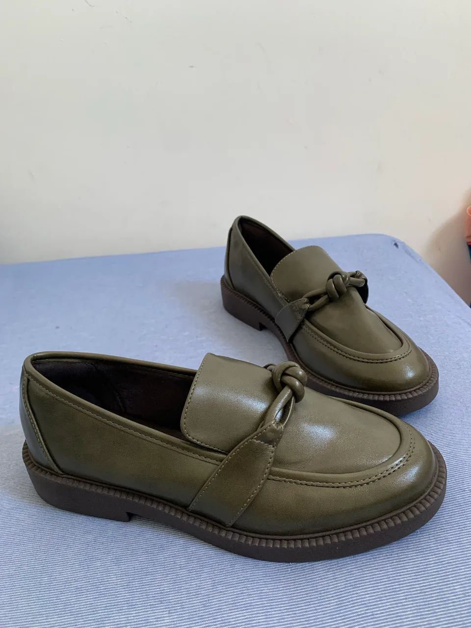  Mocassim Nó Monocromático verde militar  - Foto 4