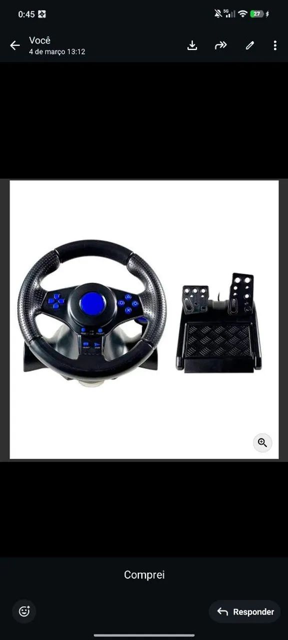 Volante, marcha e pedal para PC