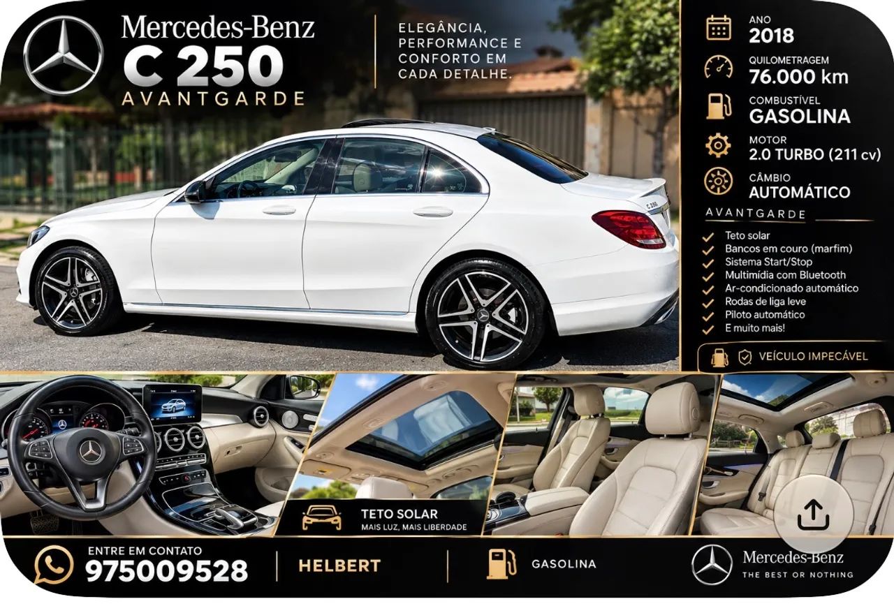 Mercedes-Benz C-250 AVANTGARDE 2.0 TB 211CV AUT. 2018