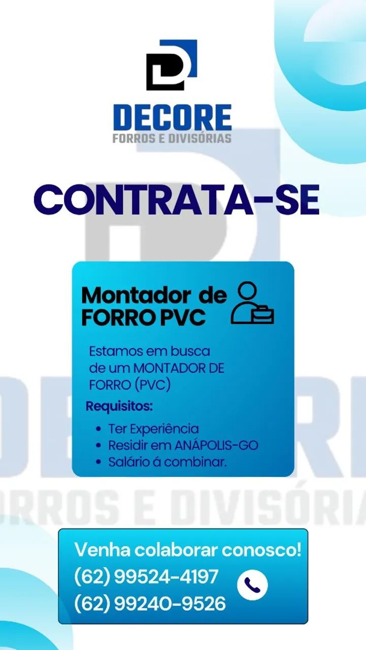 VAGA DE EMPREGO ( ANÁPOLIS-GO)