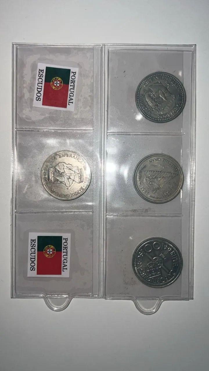 Lote de Moedas Antigas de Portugal - Escudos Pré-Euro (4 Unidades) - Foto 3