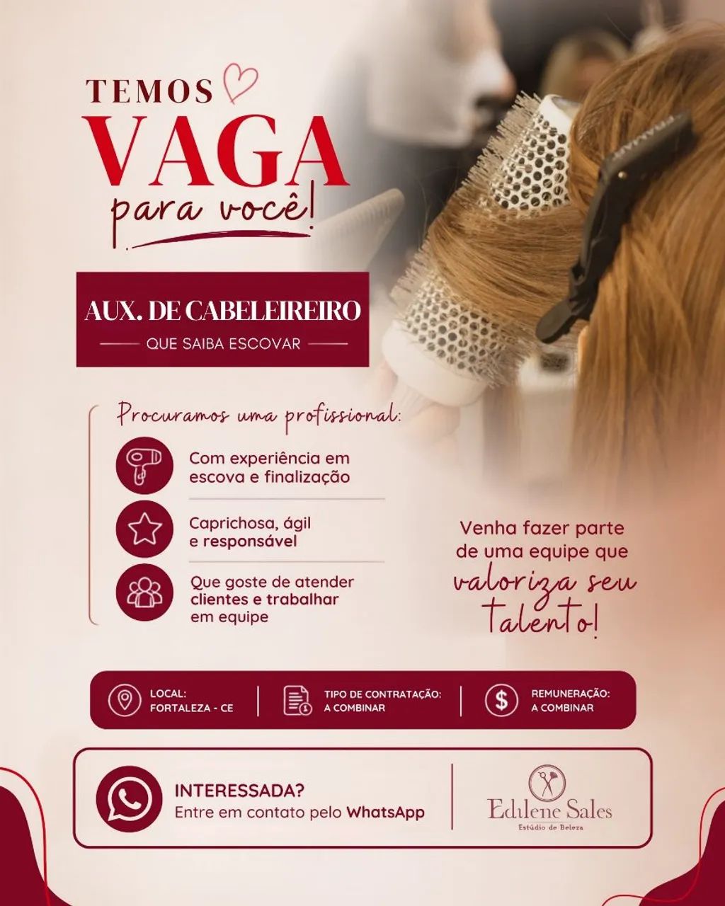 Vaga para Salão de Beleza 