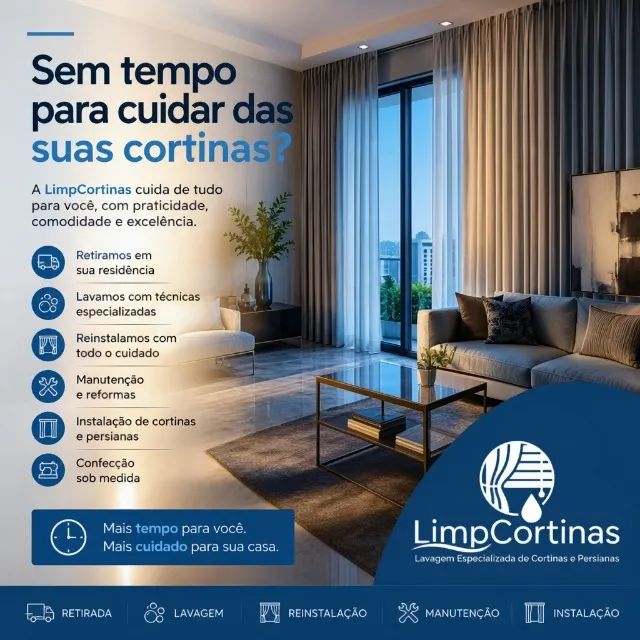 Lavagem de Cortinas com Retirada e Instalação | Grande Vitória