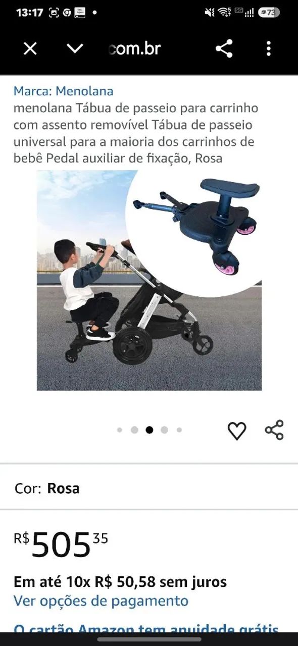 Prancha universal para carrinho de bebê com assento removível - Foto 2