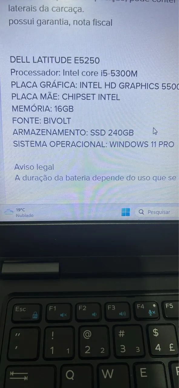 Notebook Dell  Latitude Intel Core I5 16gbRam 256 gb