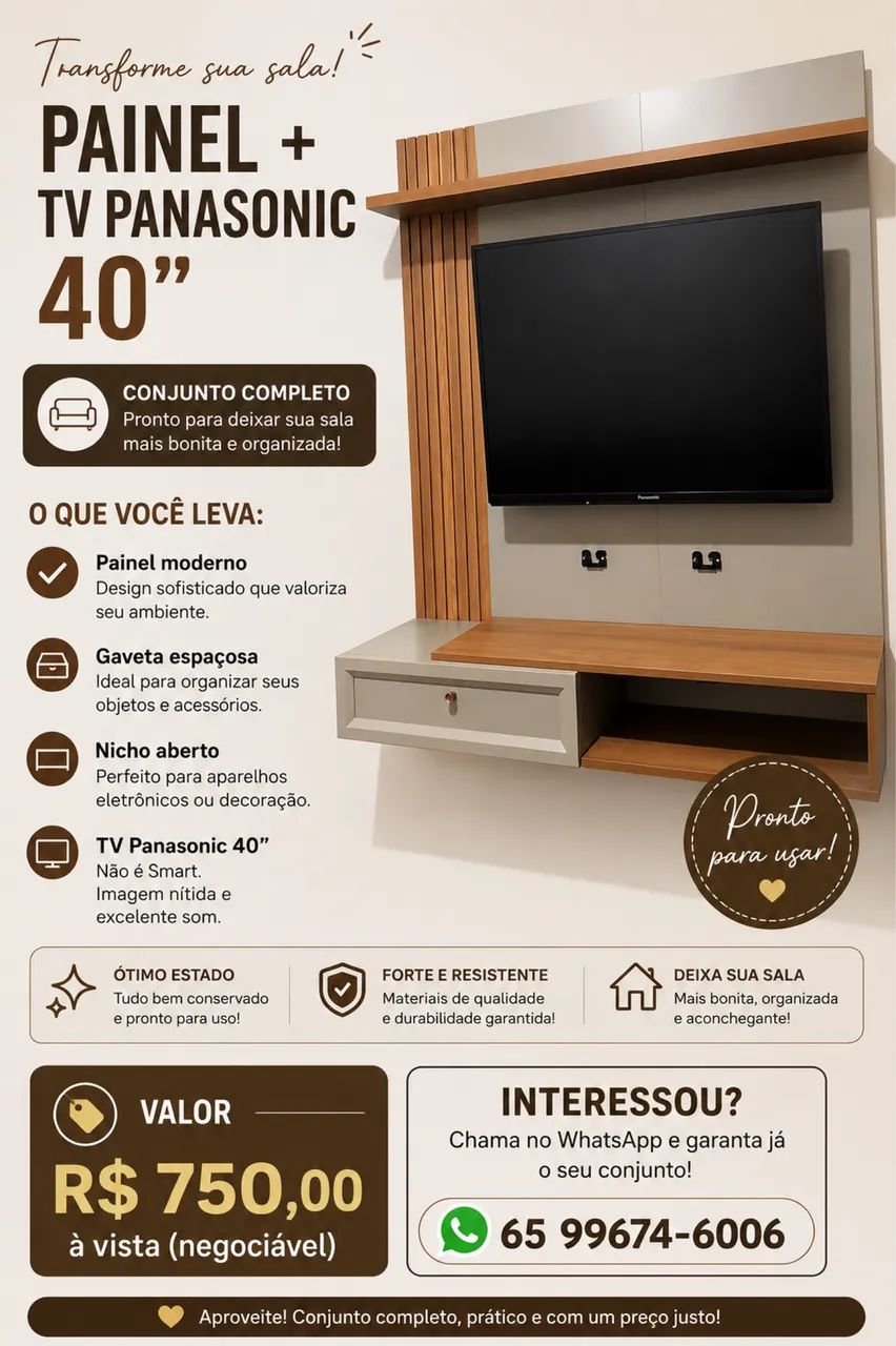 PAINEL + TV PANASONIC 40? À VENDA