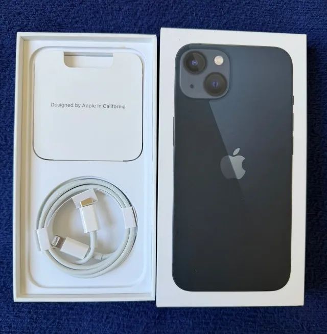 iPhone 13 256GB Cor Meia-noite Impecável + Caixa e Acessórios