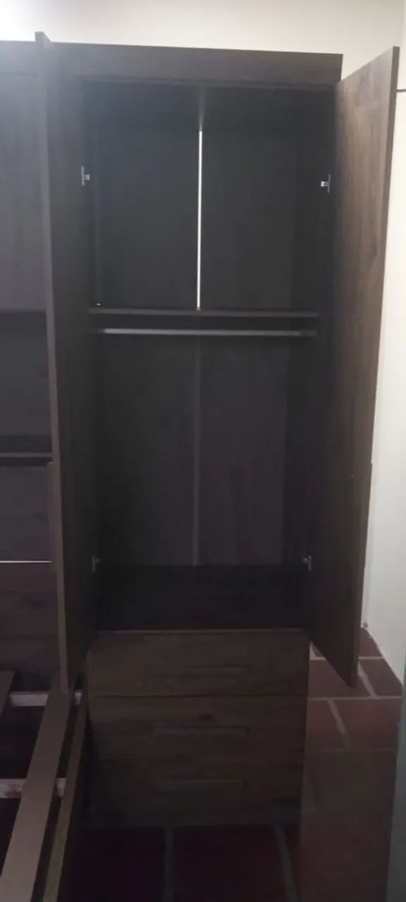 Guarda roupa + cama imbutida  solteiro - Foto 4