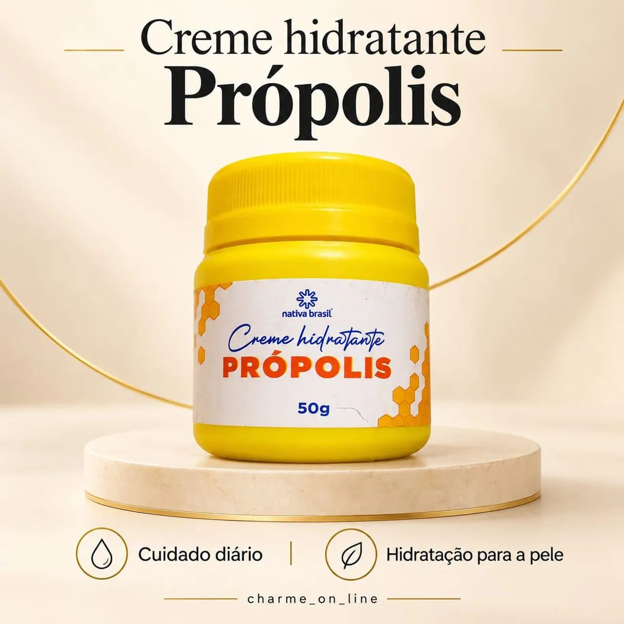 Creme hidratante própolis cuidado e proteção a sua pele 