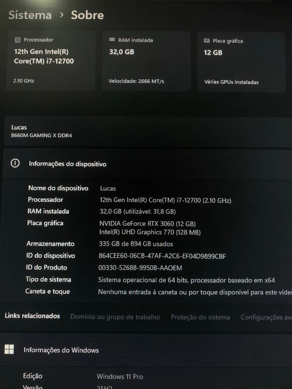 PC GAMER I7-12700k + RTX3060 - Foto 4